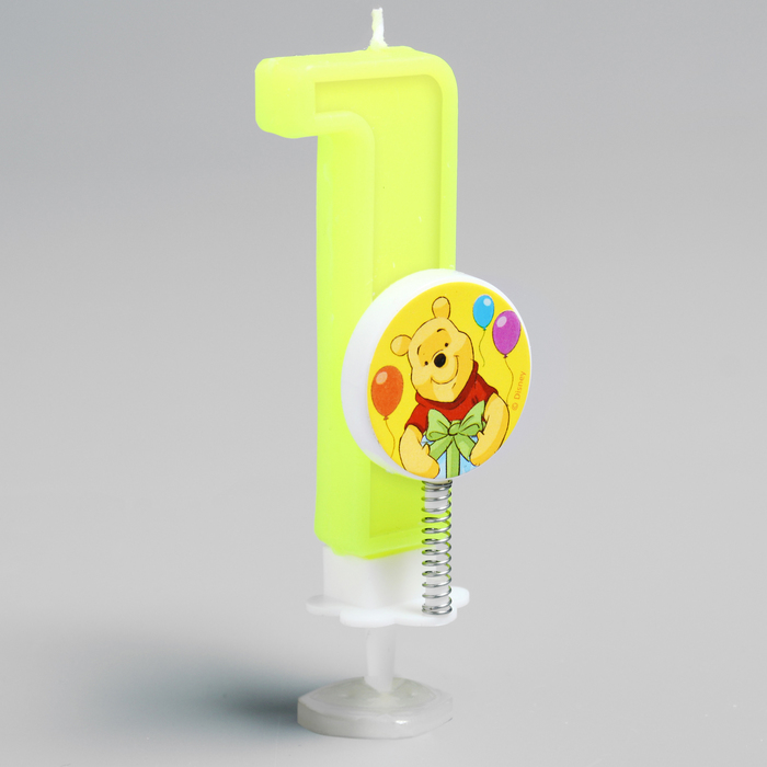 Свеча в торт цифра Дисней "1", Медвежонок Винни