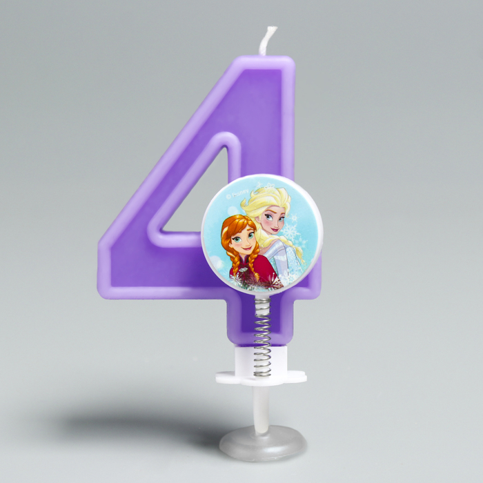 Свеча в торт цифра Дисней "4", Холодное сердце