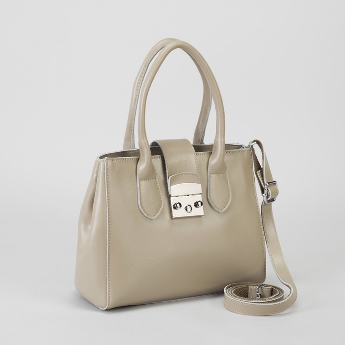 Сумка женская, отдел на молнии, с расширением, наружный карман, длинный ремень, цвет хаки