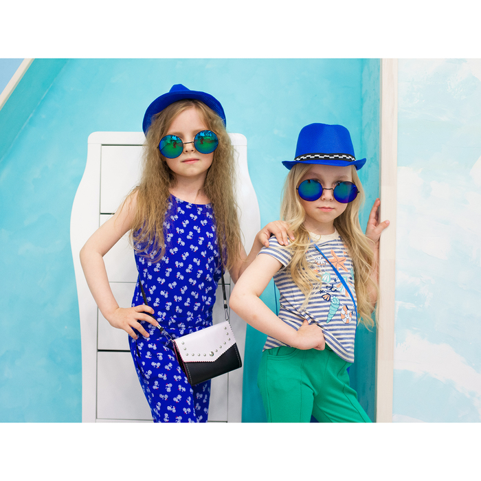 Футболка для девочки, рост 128 см, цвет синий рисунок ФБ535