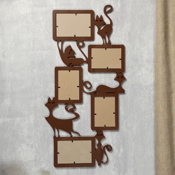 Фоторамка-коллаж "Кошки" 5 фото шимо светлый