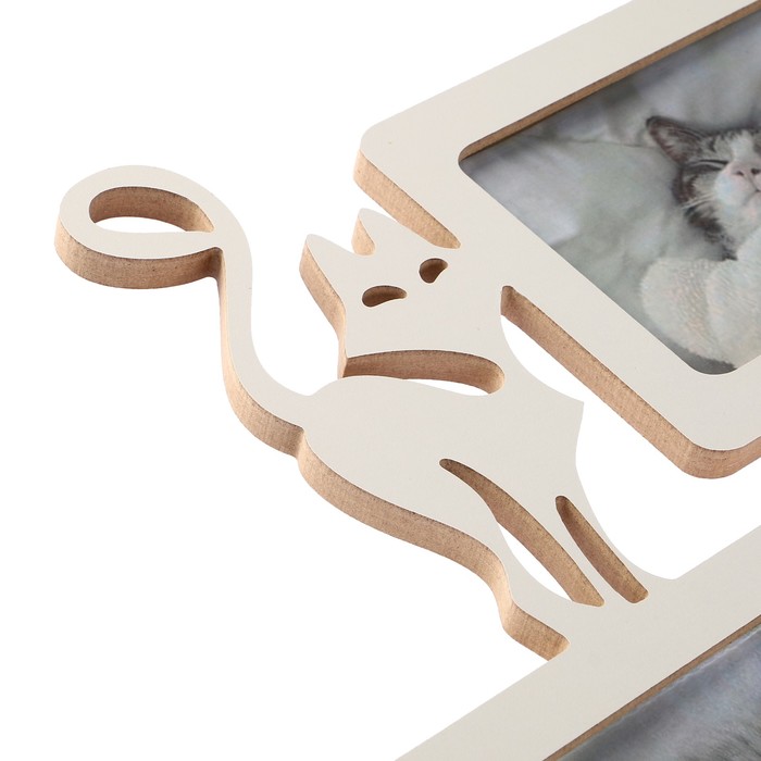 Фоторамка-коллаж "Кошки" 5 фото белый