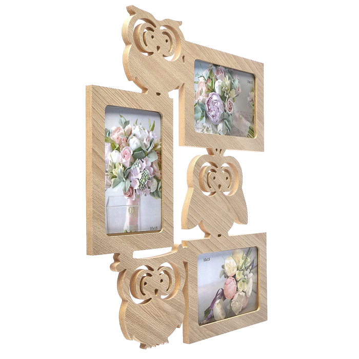 Фоторамка-коллаж "Совы" 3 фото шимо светлый