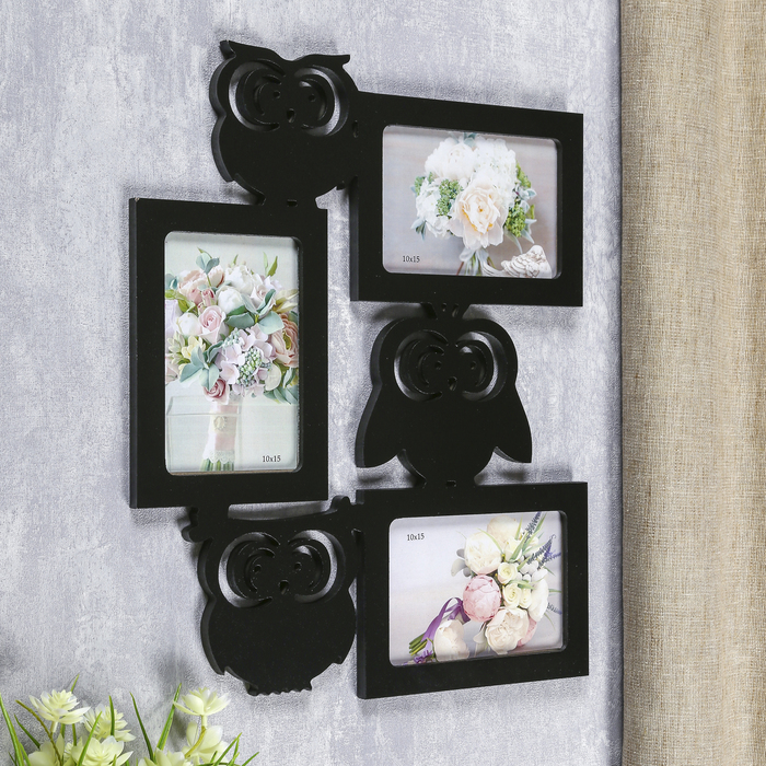 Фоторамка-коллаж "Совы" 3 фото венге