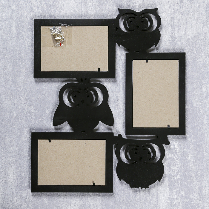 Фоторамка-коллаж "Совы" 3 фото венге