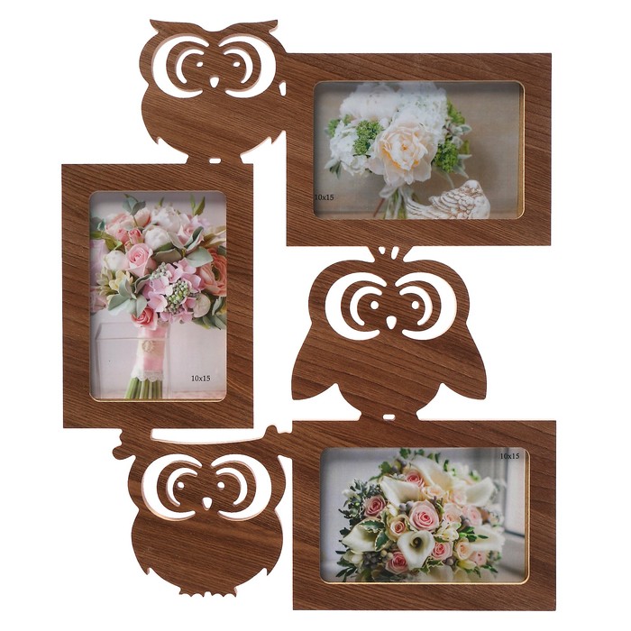 Фоторамка-коллаж "Совы" 3 фото шимо темный