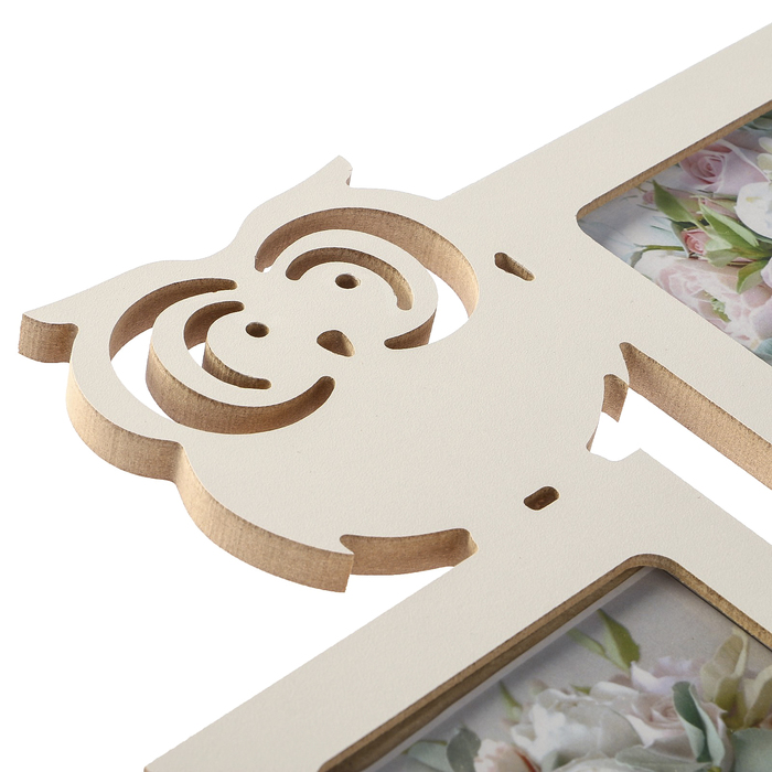 Фоторамка-коллаж "Совы" 3 фото белый