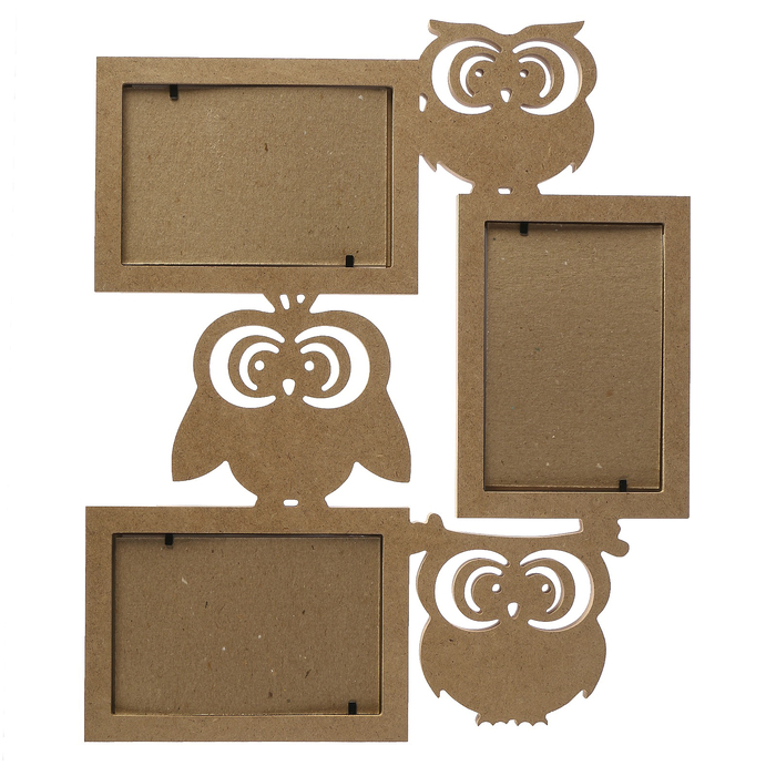 Фоторамка-коллаж "Совы" 3 фото белый