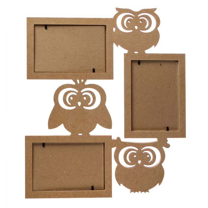 Фоторамка-коллаж "Совы" 3 фото розовый