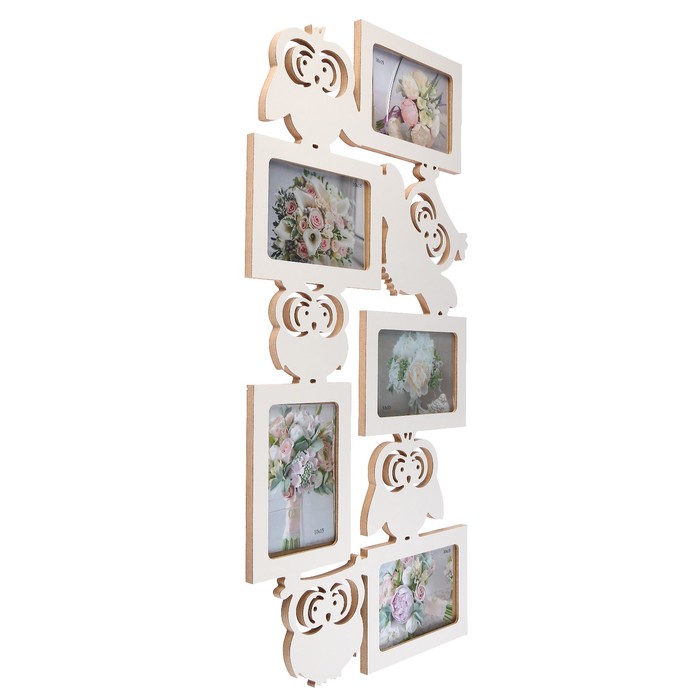 Фоторамка-коллаж "Совы" 5 фото белый
