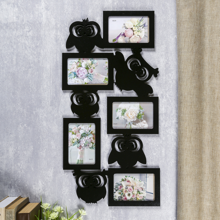 Фоторамка-коллаж "Совы" 5 фото венге