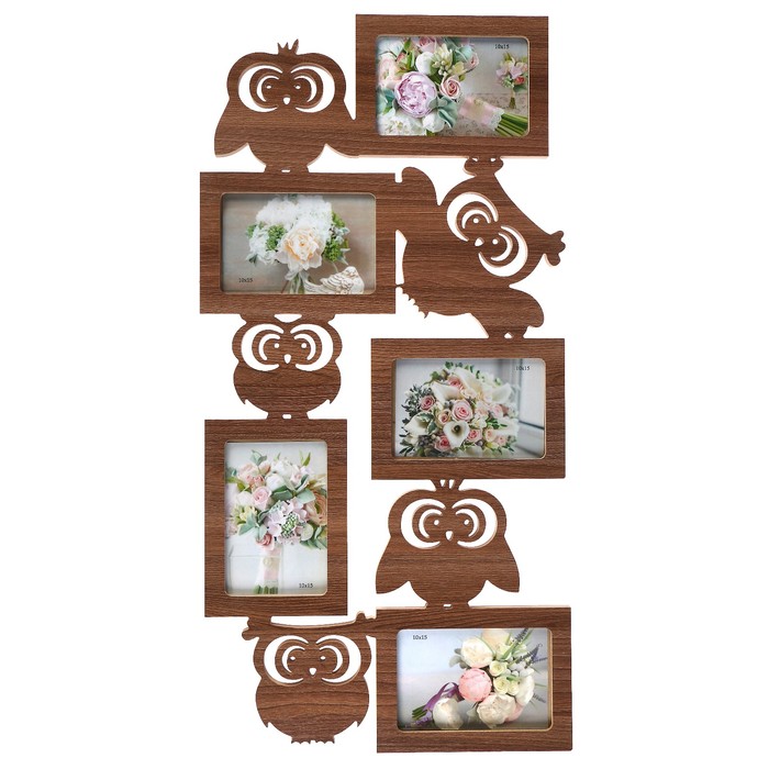 Фоторамка-коллаж "Совы" 5 фото шимо темный