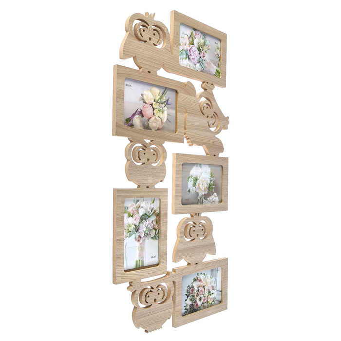 Фоторамка-коллаж "Совы" 5 фото шимо светлый