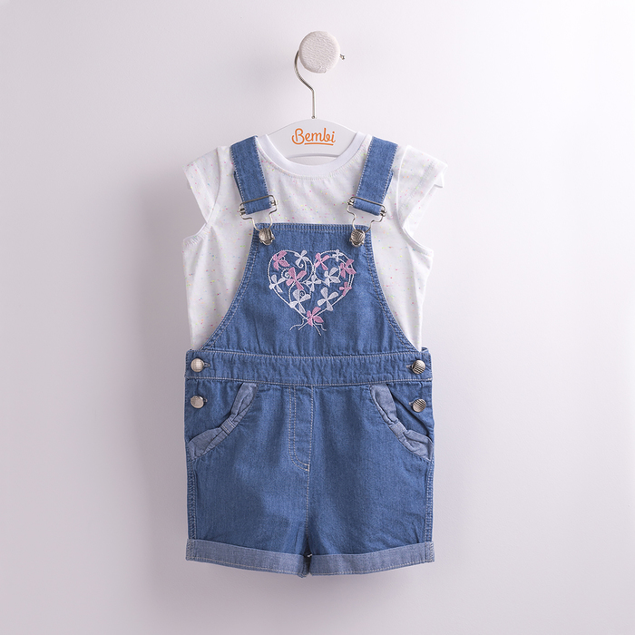 Комплект для девочки, рост 68 см, цвет голубой с белым КП173 _М