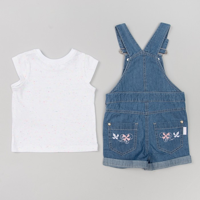 Комплект для девочки, рост 68 см, цвет голубой с белым КП173 _М