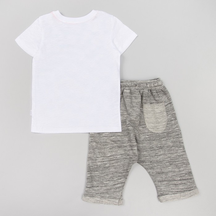 Костюм для мальчика, рост 134 см, цвет белый с серым КС545