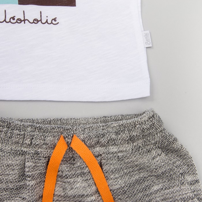 Костюм для мальчика, рост 134 см, цвет белый с серым КС545