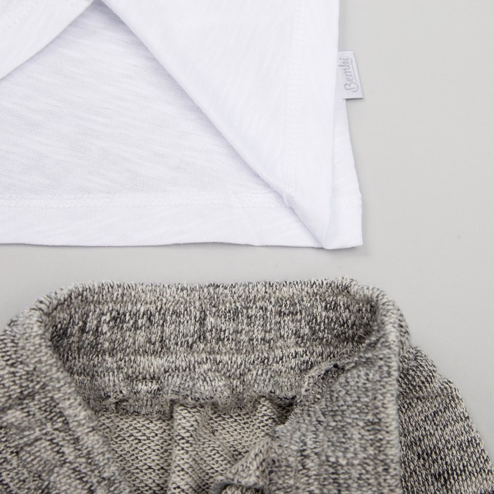 Костюм для мальчика, рост 134 см, цвет белый с серым КС545