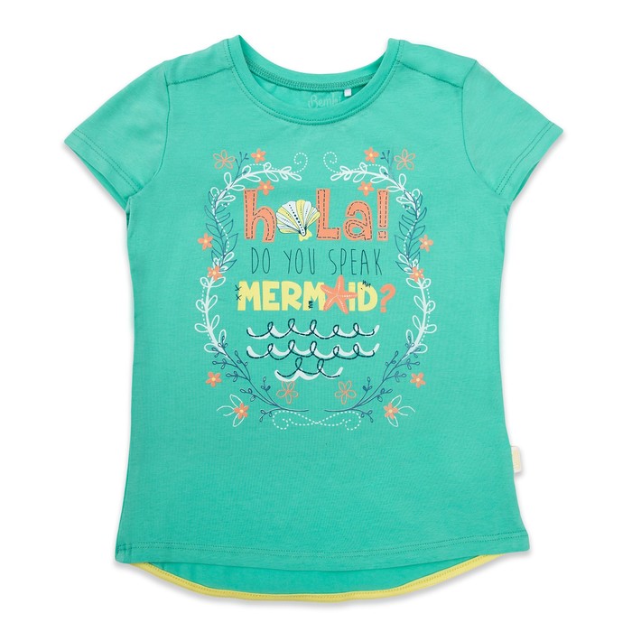 Футболка для девочки, рост 122 см, цвет зелёный ФБ534