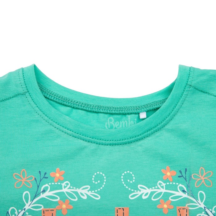 Футболка для девочки, рост 122 см, цвет зелёный ФБ534