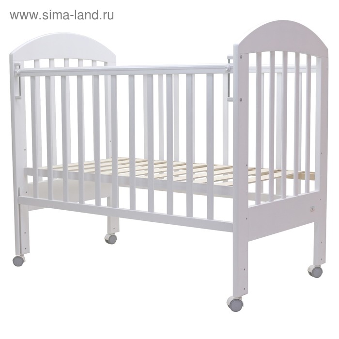 Кроватка детская «Дарина-1», колесо, белый