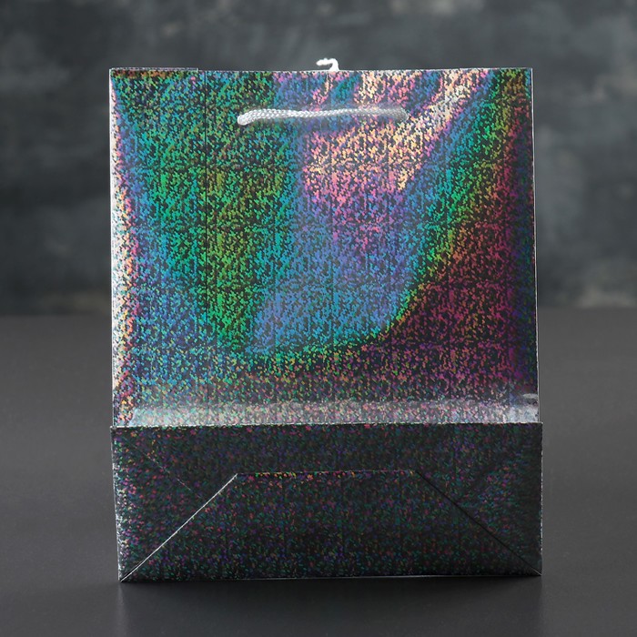 Пакет голография, цвет серебряный, рисунок МИКС, 18 х 21 х 7 см