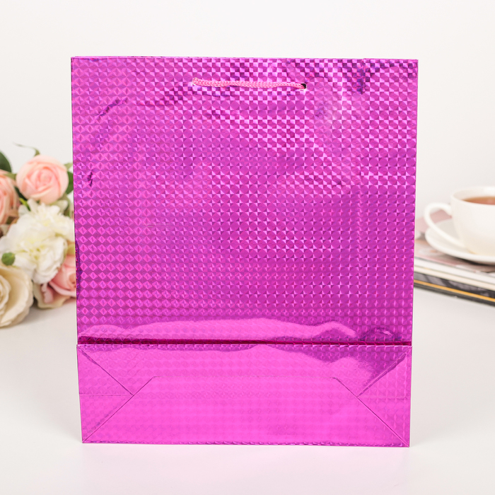 Пакет голография, цвет сиреневый, рисунок МИКС, 23 х 27 х 8 см