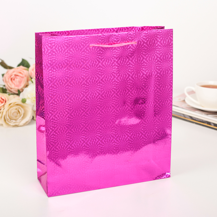Пакет голография, цвет сиреневый, рисунок МИКС, 23 х 27 х 8 см
