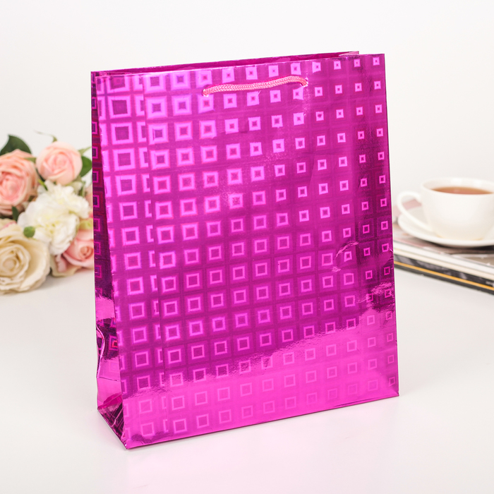 Пакет голография, цвет сиреневый, рисунок МИКС, 23 х 27 х 8 см