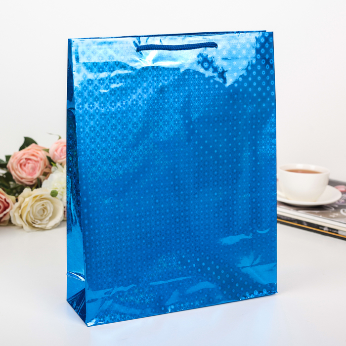 Пакет голография, цвет синий, рисунок МИКС, 26 х 34 х 8 см