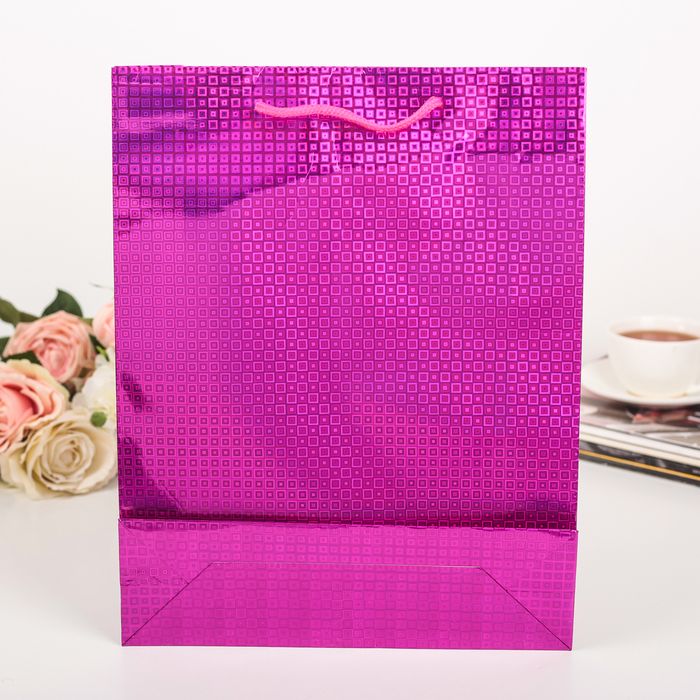 Пакет голография, цвет сиреневый, рисунок МИКС, 26 х 34 х 8 см