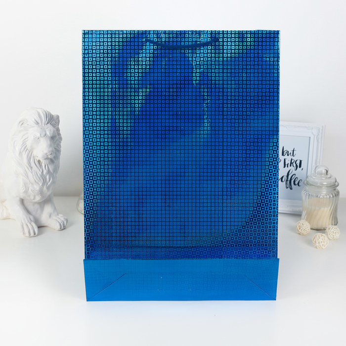 Пакет голография, цвет синий, рисунок МИКС, 32 х 45 х 9 см