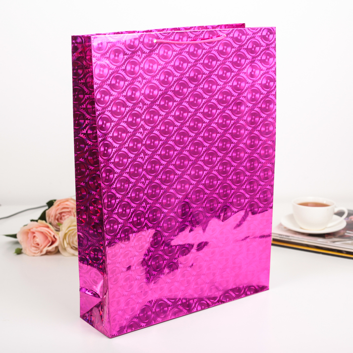Пакет голография, цвет сиреневый, рисунок МИКС, 32 х 45 х 9 см