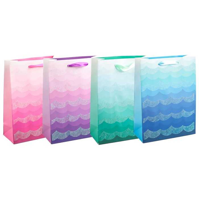 Пакет подарочный "Волны", люкс, МИКС, 18 х 8 х 18 см