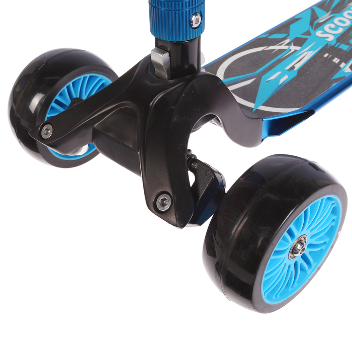 Самокат стальной XZ-3016, колеса PU d=120 мм, ABEC 7, амортизатор, цвет синий