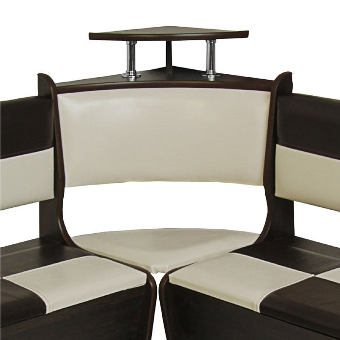 Кухонный уголок Домино большой 1500х1500х880 Венге/кож.зам