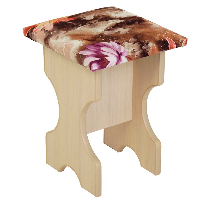 Табурет Кухонный Флора Дуб млечный/микровелюр