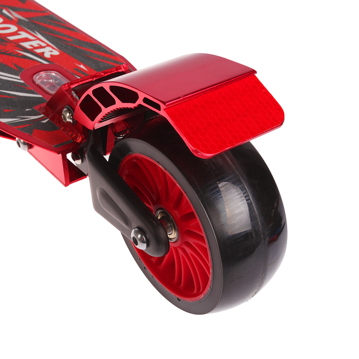 Самокат стальной XZ-3016, колеса PU d=120 см, ABEC 7, амортиатор, цвет черно-красный
