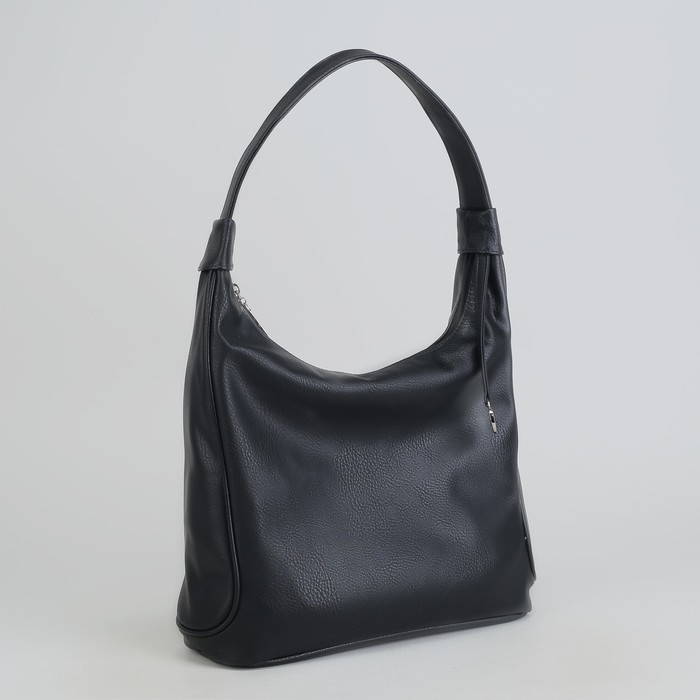 Сумка женская, отдел с перегородкой на молнии, 2 наружных кармана, цвет чёрный