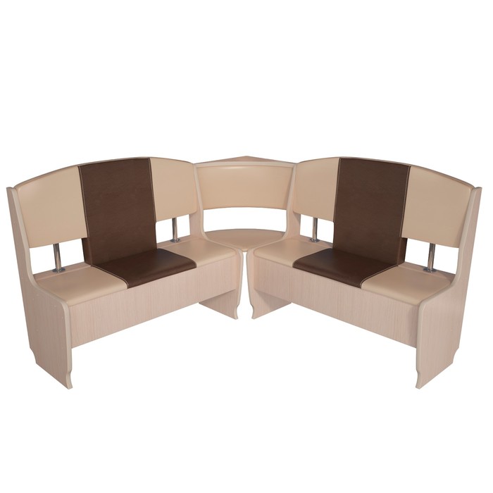 Кухонный уголок София большой 1500х1500х880 Дуб млечный/кож.зам