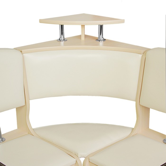 Кухонный уголок София большой 1500х1500х880 Дуб млечный/кож.зам