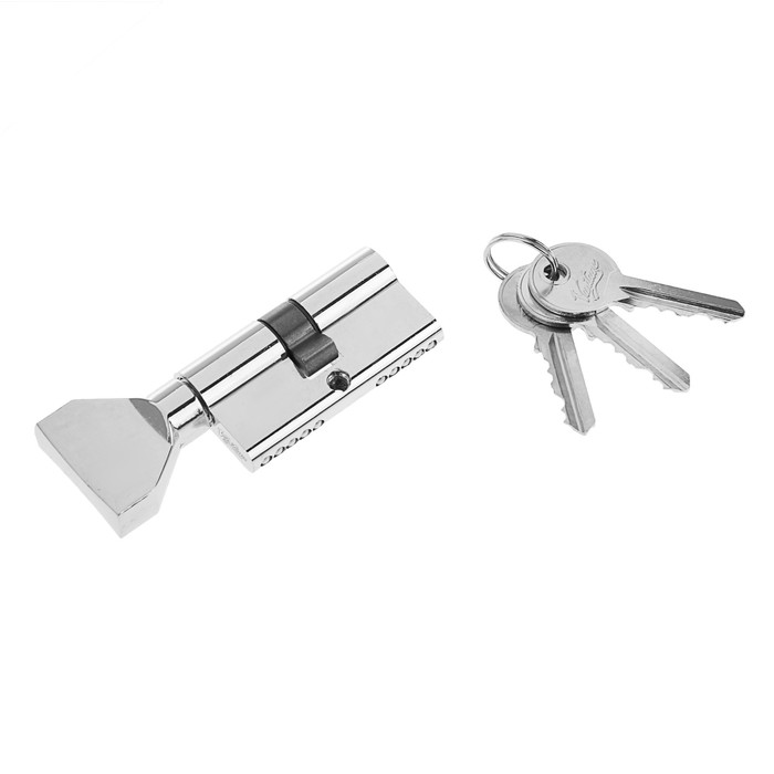 Цилиндровый механизм VC60-3 CP, английский ключ, с вертушкой, цвет хром
