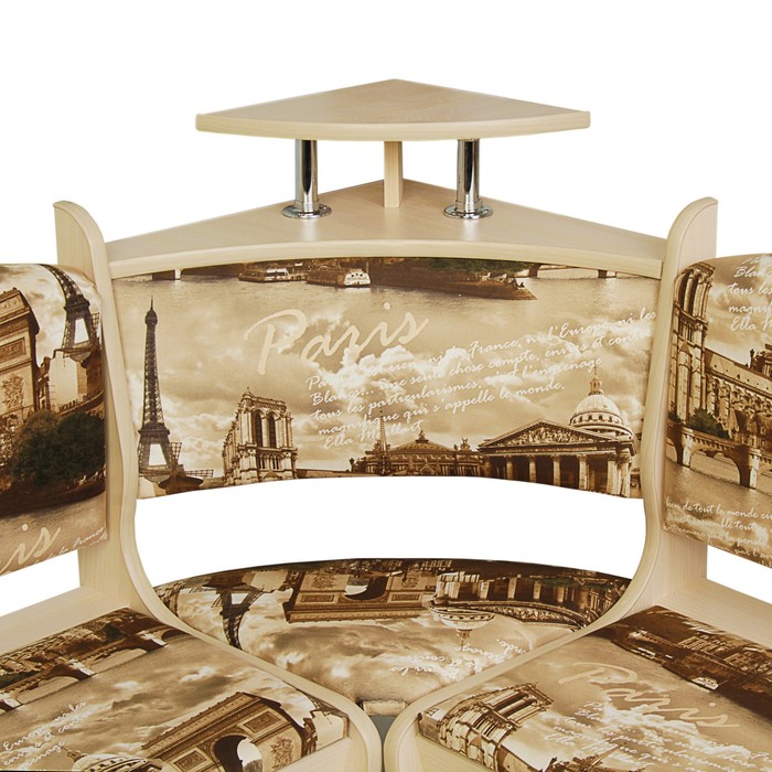 Кухонный уголок Город большой 1500х1500х880 Дуб млечный/микровелюр