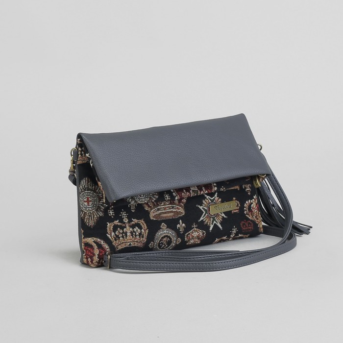 Сумка женская на молнии, 1 отдел, наружный карман, ркгулируемый ремень, цвет серый