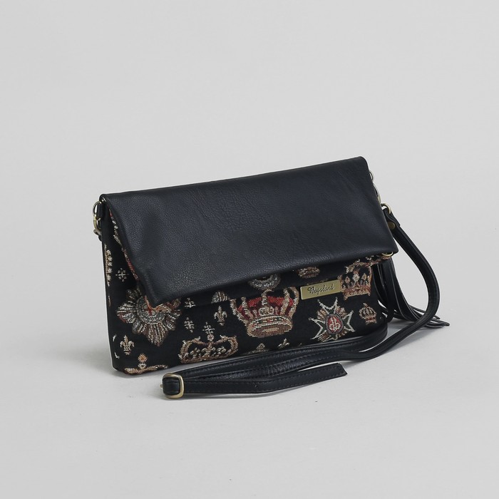 Сумка женская на молнии, 1 отдел, наружный карман, регулируемый ремень, цвет чёрный