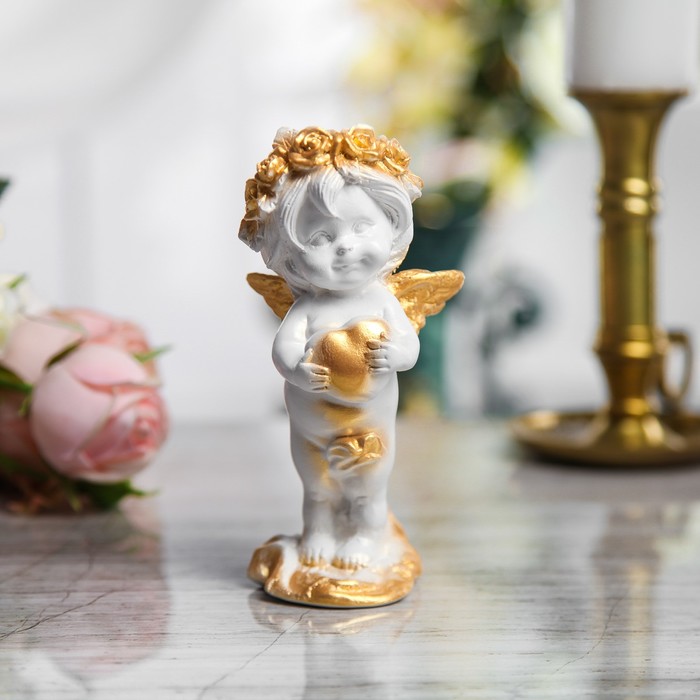 Сувенир-статуэтка средняя "Девочка ангел с сердцем"