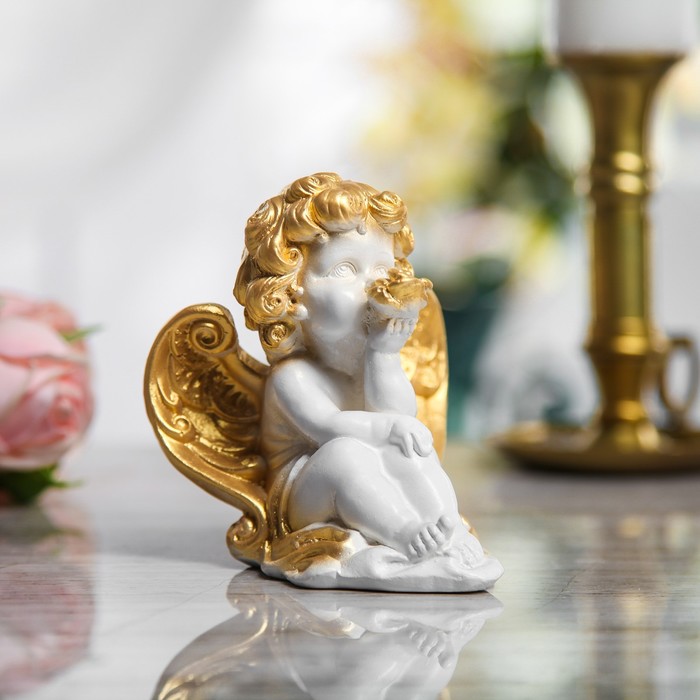 Сувенир-статуэтка средняя "Ангел с цветком"