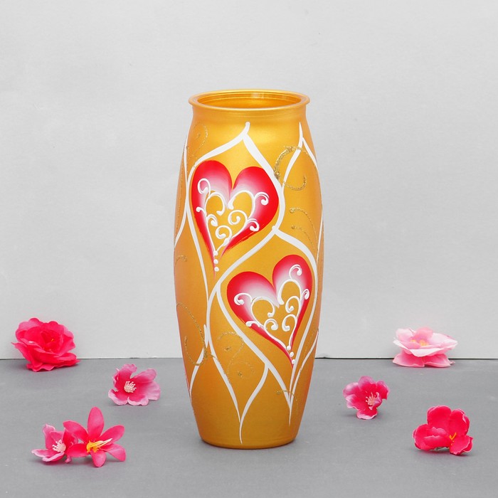 Ваза Сьюзи с росписью на крашеном стекле, d-7; 10х23 см