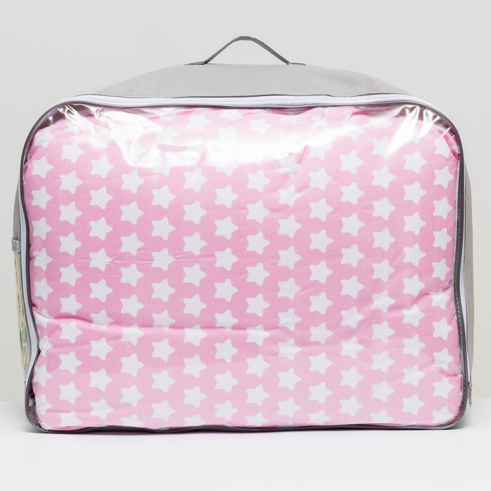 Комплект "12 месяцев" (6 предметов) (борт из 12 подушек), розовый, поплин, хл100% 110 гм