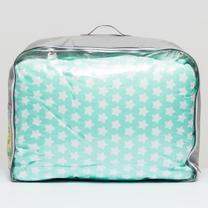 Комплект "12 месяцев" (6 предметов) (борт из 12 подушек), бирюзовый, поплин, хл100% 110 гм